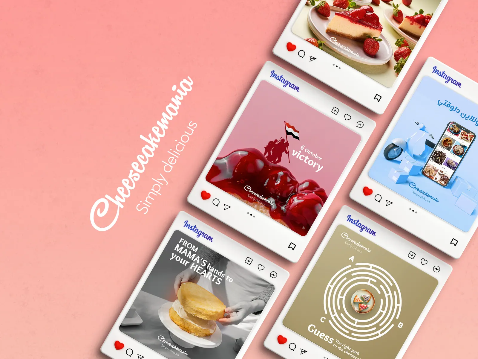 Cheesecakemania social media posts